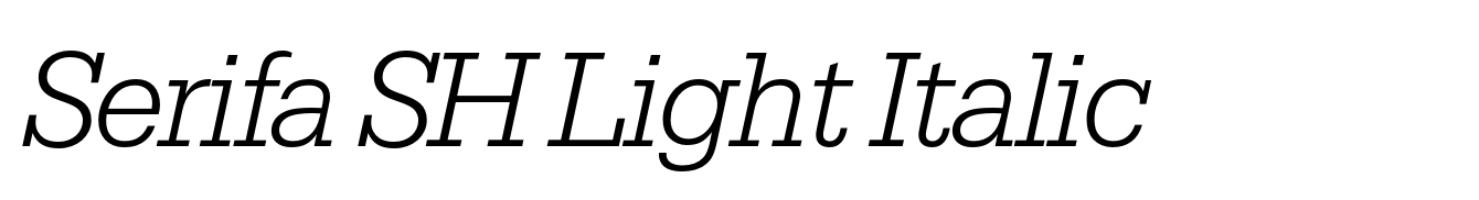 Serifa SH Light Italic